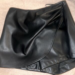 All black leather Short / Skort Set